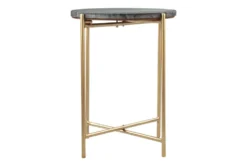 Gray & Gold Marble Top Side Table -Home Furniture 307376 grey metal accent table detail 45