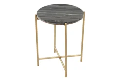 Gray & Gold Marble Top Side Table -Home Furniture 307376 grey metal accent table detail 46