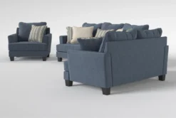 Elijah II 100" Sofa/Loveseat/Chair Set -Home Furniture 307439 blue fabric living room set side 19