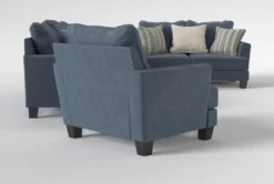 Elijah II 100" Sofa/Loveseat/Chair Set -Home Furniture 307439 blue fabric living room set side 20