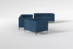 Wesley III Sofa/Loveseat/Chair Set -Home Furniture 307566 blue fabric living room set side 19