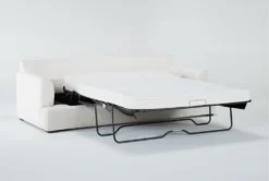 Belinha II Opal 95" Queen Sleeper Sofa -Home Furniture 307573 white fabric sleeper side 19