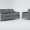 Santana Graphite 2 Piece Sofa & Chair Set