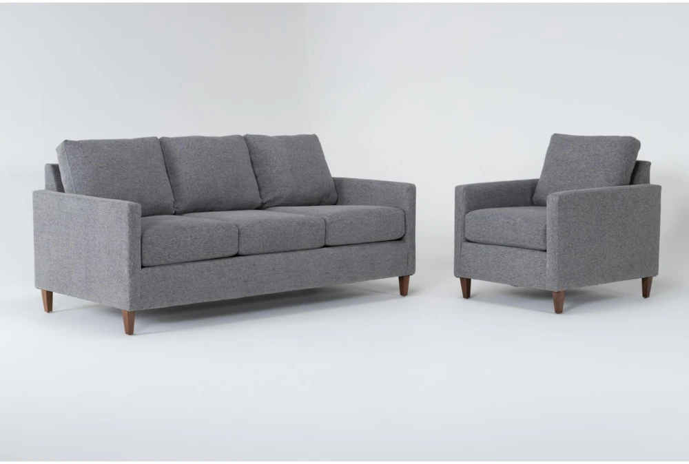 Santana Graphite 2 Piece Sofa & Chair Set 1 Santana Graphite 2 Piece Sofa & Chair Set