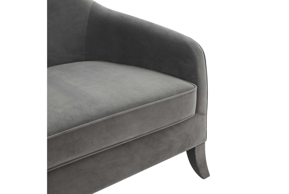 Noel Grey Velvet 64" Loveseat 3 Noel Grey Velvet 64" Loveseat - Image 3