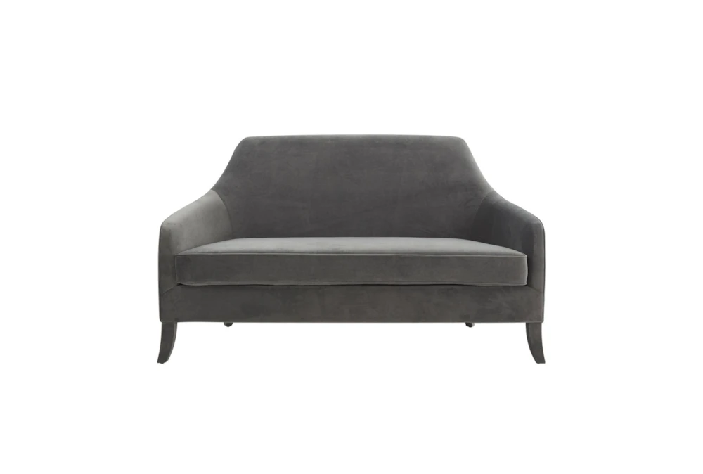Noel Grey Velvet 64" Loveseat 2 Noel Grey Velvet 64" Loveseat - Image 2