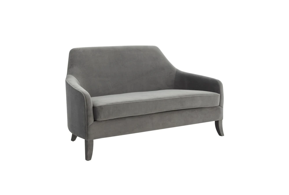 Noel Grey Velvet 64" Loveseat 1 Noel Grey Velvet 64" Loveseat