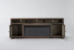 Ducar 84" Fireplace Tv Stand -Home Furniture 310195 brown wood media console front 05