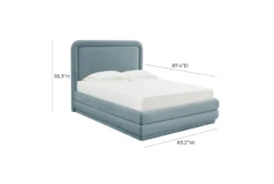Velma Bluestone King Velvet Upholstered Platform Bed -Home Furniture 310756 front 04