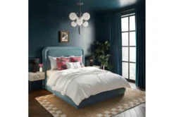 Velma Bluestone King Velvet Upholstered Platform Bed -Home Furniture 310756 room 85