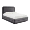 Velma Grey King Velvet Upholstered Platform Bed