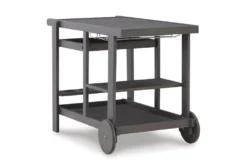 Kail Gray Outdoor Serving Bar Cart -Home Furniture 311852 grey wood bar cabinet back 82
