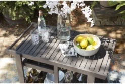 Kail Gray Outdoor Serving Bar Cart -Home Furniture 311852 grey wood bar cabinet detail 46