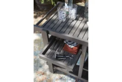 Kail Gray Outdoor Serving Bar Cart -Home Furniture 311852 grey wood bar cabinet detail 47