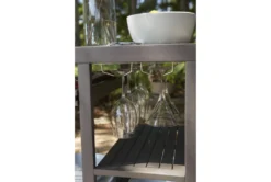 Kail Gray Outdoor Serving Bar Cart -Home Furniture 311852 grey wood bar cabinet detail 49