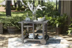 Kail Gray Outdoor Serving Bar Cart -Home Furniture 311852 grey wood bar cabinet room 85