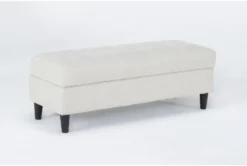Emery Chiffon Sofa With Reversible Chaise & Storage Ottoman -Home Furniture 312678 white fabric living room set detail 46