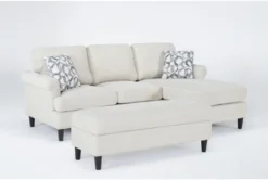 Emery Chiffon Sofa With Reversible Chaise & Storage Ottoman