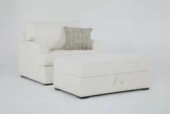 Belinha II Opal 2 Piece Chair & Storage Ottoman Set