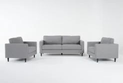 Calais Gravel 3 Piece Sofa & 2 Chairs Set