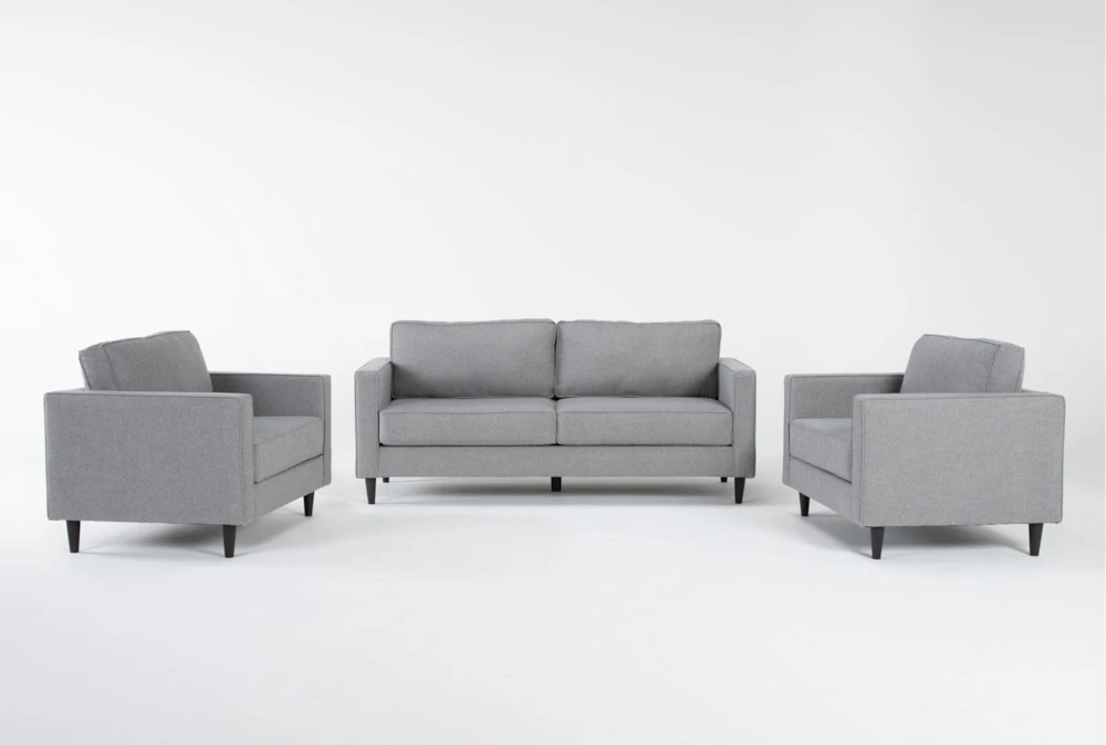 Calais Gravel 3 Piece Sofa & 2 Chairs Set 1 Calais Gravel 3 Piece Sofa & 2 Chairs Set