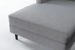 Calais Gravel 112" 2 Piece Sectional With Left Arm Facing Chaise & Cocktail Ottoman -Home Furniture 313111 grey fabric sectional detail 45