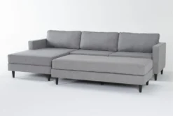 Calais Gravel 112" 2 Piece Sectional With Left Arm Facing Chaise & Cocktail Ottoman