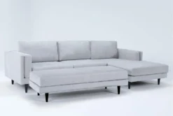 Aries Seal 117" 2 Piece Sectional With Right Arm Facing Chaise & Cocktail Ottoman