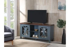 Ferriday Blue 60" Tv Stand -Home Furniture 313253 blue wood media console room 85