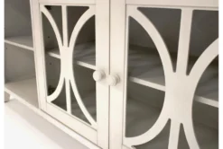 Ferriday 80" White TV Stand -Home Furniture 313256 white wood media console detail 45