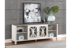 Ferriday 80" White TV Stand -Home Furniture 313256 white wood media console room 85