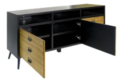 Emory Black 80" Tv Stand -Home Furniture 313284 black wood media console detail 45
