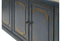 Rune Blue 65" TV Stand -Home Furniture 313289 blue wood media console detail 47