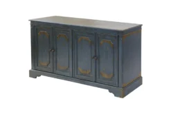 Rune Blue 65" TV Stand -Home Furniture 313289 blue wood media console detail 48