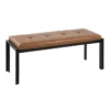 Fede Black Metal And Camel Faux Leather Bench