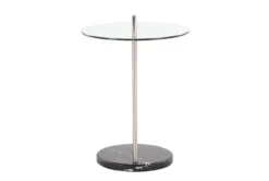 Kate Black Marble, Nickle And Glass Side Table -Home Furniture 313741 silver metal chairside table back 82