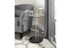 Kate Black Marble, Nickle And Glass Side Table -Home Furniture 313741 silver metal chairside table room 85