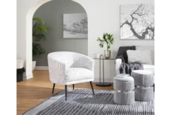 Kate Black Marble, Nickle And Glass Side Table -Home Furniture 313741 silver metal chairside table room 87