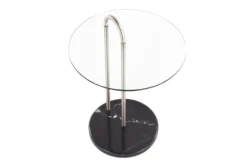 Kate Black Marble, Nickle And Glass Side Table -Home Furniture 313741 silver metal chairside table top 31