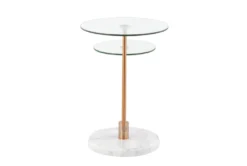 Gem White Marble And Glass Accent Table -Home Furniture 313746 gold metal accent table back 82