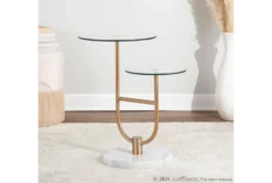 Gem White Marble And Glass Accent Table -Home Furniture 313746 gold metal accent table room 85