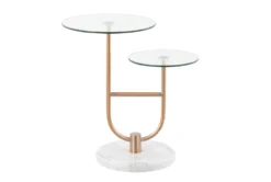 Gem White Marble And Glass Accent Table -Home Furniture 313746 gold metal accent table side 14