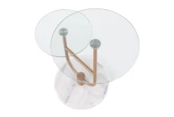 Gem White Marble And Glass Accent Table -Home Furniture 313746 gold metal accent table top 31