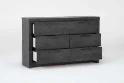 Derrie Black 6 Drawer Dresser -Home Furniture 313930 black mdf dresser detail 44