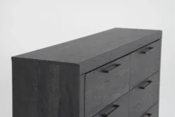 Derrie Black 6 Drawer Dresser -Home Furniture 313930 black mdf dresser detail 46