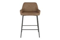 Dan Espresso Faux Leather Counter Stool Set Of 2 -Home Furniture 314299 brown faux leather counter height stool front 02