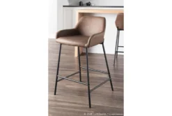 Dan Espresso Faux Leather Counter Stool Set Of 2 -Home Furniture 314299 brown faux leather counter height stool room 85