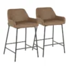 Dan Espresso Faux Leather Counter Stool Set Of 2