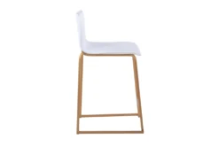 Cara Gold Metal And White Faux Leather Counter Stool Set Of 2 -Home Furniture 314326 white faux leather counter height stool side 14