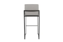 Ian Grey Fabric High Back Black Steel Barstool Set Of 2 12 Ian Grey Fabric High Back Black Steel Barstool Set Of 2 -Home Furniture 314338 grey polyester bar stool back 82